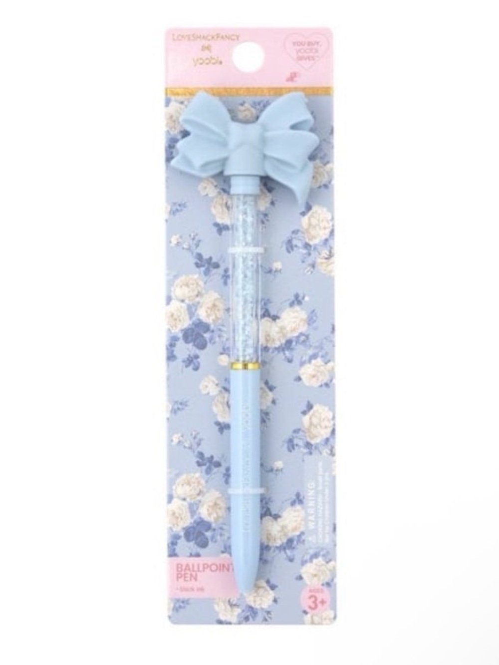 Love Shack Fancy x Yoobi Everblooming Rosettes Ballpoint Pen Whisper Blue